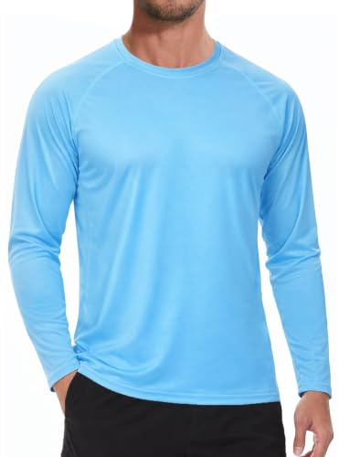 Men's UV Sun Protection UPF 50+ Long Sleeve T Shirt Quick Dry Workout Tee Tops