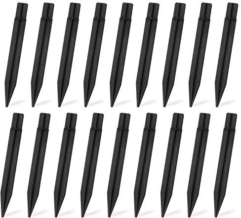 Jubaopen 18PCS Estacas Jardin Estacas Solares Exterior Jardin Estacas Luz Jardin Estaca ABS de Jardín Luces de Pico de Tierra para Luz de Seguridad de Jardín con Luz de Paisaje (21 × 2,1 cm, Negro)