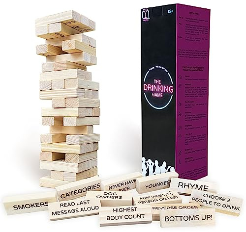 Prezey The Drinking Game - 54 Blocks with Unique Dares | Drinking Games for Adults, Fun Games for Adults for Game Night, Couples Games, and Adult Party Games, Hen Party Games, Adult Games, Funny Games