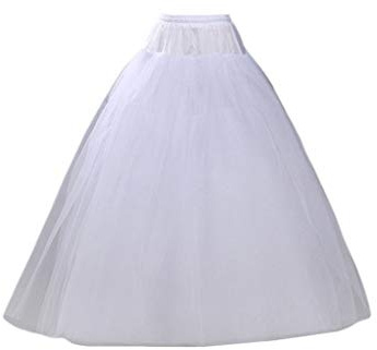 GUMEI Jupon 4 Couches sans Cerceau Style Long Demi-Jupe Jupon Robe De Mariée De Mariée Doublé Dames Femmes Robes De Soirée Jeu de Rôle Doublure