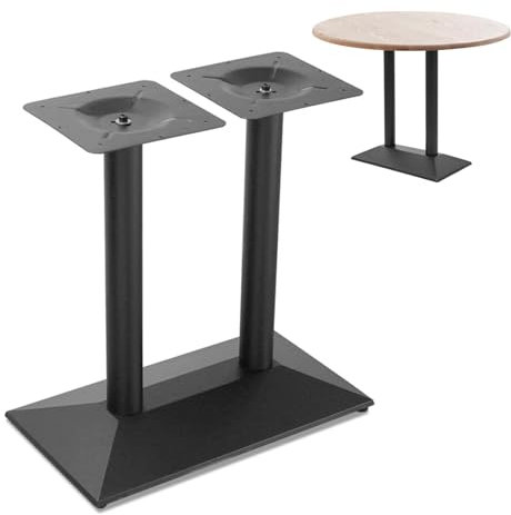 SanBouSi 72 cm Tischgestell Doppel Tischfuß Schwarzes Gestell Rechteckiger Fuß aus Stahl, Pulverbeschichtet Tischbein Untergestell Bistrotisch Tisch