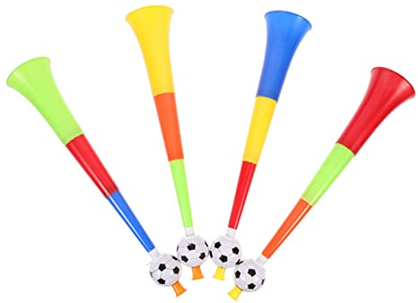 4pcs Plastic Stadium Horns Vuvuzela Fan Cheer Horn Soccer Cheering Trumpet Toy Retractable Fan Cheer Bugle Noise Makers Football Matches Cheering Props