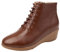 Jamron Mujer Moda Piel Genuina Botas Cuña con Cordones Botines de Invierno con Forro de Cuero Marrón EU38