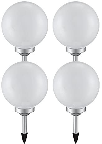 etc-shop Solarleuchte Kugel Garten LED Gartendeko Solarkugel für Außen 20 cm Kugelleuchte Solar, Leuchtdauer ca. 6-8 Stunden, H 62 cm, 4er Set
