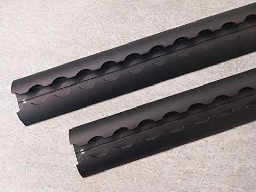 ZURRSCHIENEN.COM 2X 2 m Airline Schiene halbrunde Form, schwarz eloxiert C35, Alu-Airlineschiene, Zurrschiene Made in Germany