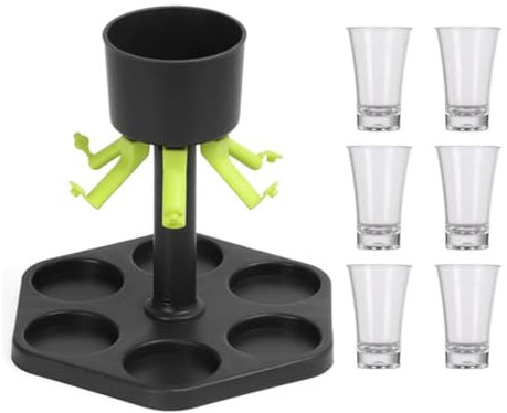 YdseozOA Getränkespender, Weinspender, 6 Schnapsglasspender und Halter, Füllgetränk, Bier und Getränke, Schnapsglasspender
