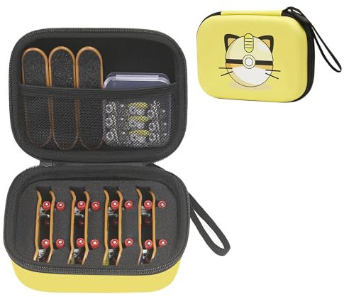 Yosuny Finger Skateboard Aufbewahrungsbox kann bis zu 11 Stück, stoßfesten Schwamm ist gut, um die geliebten Finger Skateboard zu schützen, leicht zu tragen. (Yellow,Case Only)