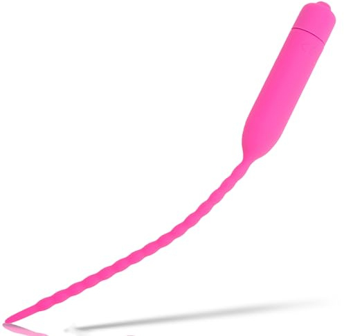 FOPS Plug vibrant urétral homme 25,5cm ⌀0,6cm en silicone rose dilatateur pénis vibromasseur urétral fréquence unique tige urètre jouet sexuel masculin stimulation profonde sextoy homme N16-66