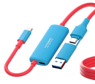 Hagibis Tarjeta de Captura de Video USB 3.0 con PD de 100 W, USB C a USB A/USB C 1080P a 60 fps en Vivo y graba Videojuego para Car Quest 3 VR Switch PS4/5 ROG Ally Steam Deck (SWC12)
