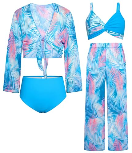 GRACE KARIN Mädchen Badeanzug Rash Guards Schwimmanzug Langarm Oberbekleidung Bademode Lila 8 Jahre