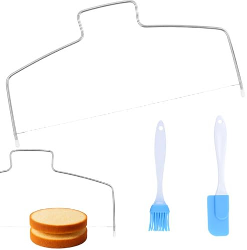 CARANNACLTD Affettatrice Per Torte a Filo, Taglia Torta Regolabile, Affettatrice Per Torta a Filo Da Taglio, Tagliatorte in Acciaio Inossidabile, Funzionale，32Cm