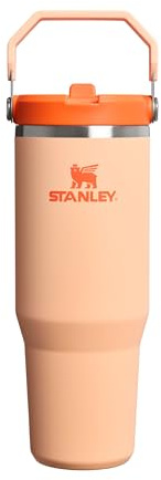 Stanley Flip Straw Tumbler 1.0 Botella Agua con Pajita 0.89L - Conserva el Frío 12 Horas - Termo Agua Fria - Acero Inoxidable - Sin BPA - Fácil de llevar - Apta Para Lavavajillas - Orange Sherbet
