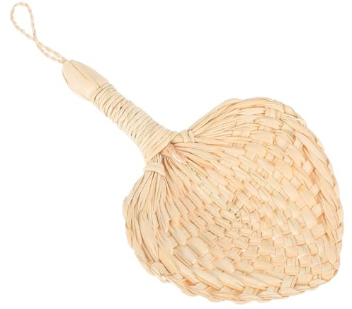 MAJORMENCH Natural Palm Leaf Hand Fan Large Paddle Fan Original Color Handle for S Shows and Summer Cooling and Wall Hanging Decor