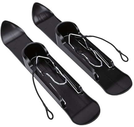 RiToEasysports 2 Pcs Stroller Skis, Plastic Metal Cart Snow Scooter with Clamp for 10-30cm Wheels, Perfect for Snowfield Use