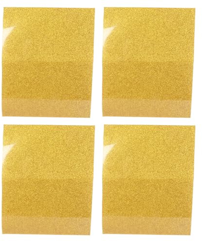 4 hojas de película de transferencia de calor dorada, 11,8 pulgadas de largo y 9,8 pulgadas de ancho, suavizante, fácil operación, hoja de transferencia de calor para camisa,