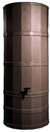 Water Butt, 200 Litre, Oak Brown – Water Butts with Stand and Tap – Innovative Design Perfect for Gardens – Rainwater Collector with Diverter by Polytank