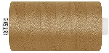 dalipo - Polyester Nähgarn, Stärke 50, Jeansgarn, 500m, caramel