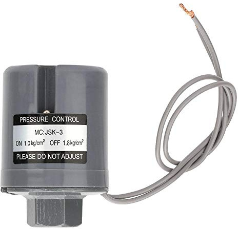 Yanmis 220V Druckschalter Regler Wasserpumpe Automatischer Druckschalter für automatische Heiß- und Kaltwasserpumpen, Druckerhöhungspumpen, Rohrleitungspumpen (1.0-1.8 kgf/cm2)