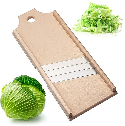 Wooden Cabbage Shredder for Coleslaw & Sauerkraut - 17.7x6.7 in Slaw Slicer - Cabbage Grater for Coleslaw and Sauerkraut - Slaw Slicer Cutter Maker