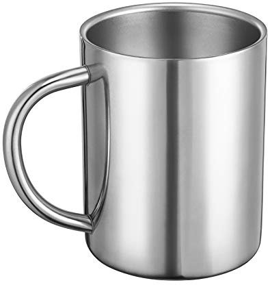 Doppelwandige Edelstahl-Tasse,Edelstahl Camping Tasse,Camping Becher, Metall-Becher,13.5oz / 400ml