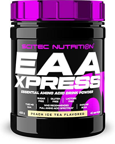 Scitec Nutrition EAA Xpress - Aminoacidi Essenziali a Spettro Completo - 3400mg BCAA, 7160mg EAA - Senza Glutine, Senza Zucchero, Senza Lattosio, 400 g, Anguria e fragola