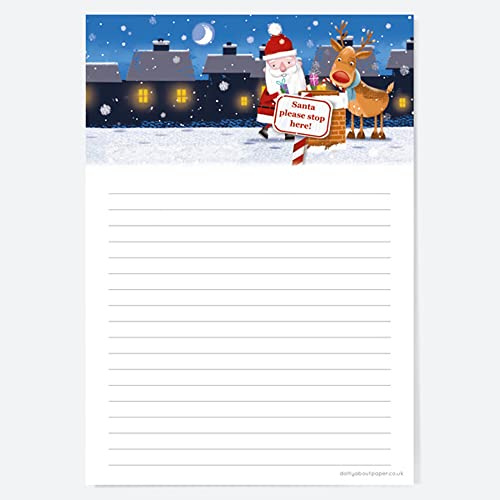 Tomten & Rudolf kul – skorsten – set med anteckningar – paket med 20. jultomten & Rudolf jul, bokstavsset, jultomten, Rudolph, festlig, söt, jul, familj, festlig julbrev set (5201)