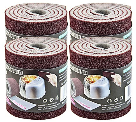 Esponja De Esmeril 4 Rollos,Asudaro Esponja De Fregar De Doble Cara Toallita MáGica De Limpieza De Cocina Esmeril Esponja Borrador Manchas Esponja Frotar para Eliminar El óXido Limpiar Ollas Sartenes
