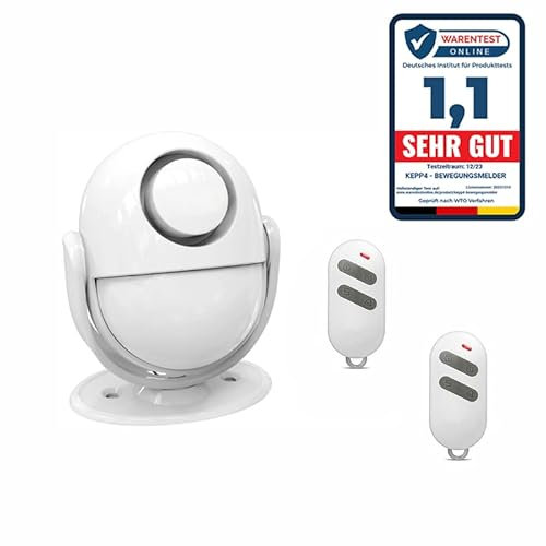 Kepp4 Bewegungsmelder mit Alarmfunktion (125 dB) – Alarmanlage für Wohnmobil, Haus & Wohnung – inkl. 2 Fernbedienungen – erweiterbar mit Zubehör