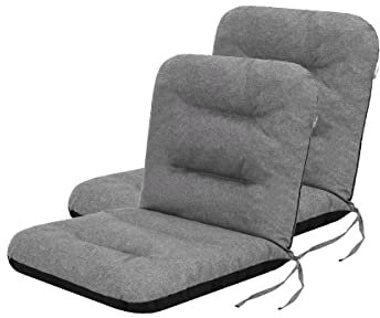 shivler Gartenstuhl ÖKOLEINEN Auflage Sitzkissen Stuhl Stuhlkissen Sitzauflage Kissenbezüg (2 Stck., Graphit)