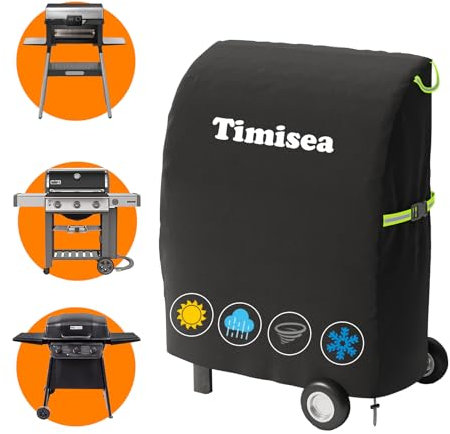 Grill Abdeckhaube, Grillabdeckung Wetterfest, 600D-Oxford-Gewebe, Abdeckplane Grill,Wasserdicht, Staubdicht Und Winddicht Grill Hülle Für Den Außenbereich -76 * 66 * 110cm