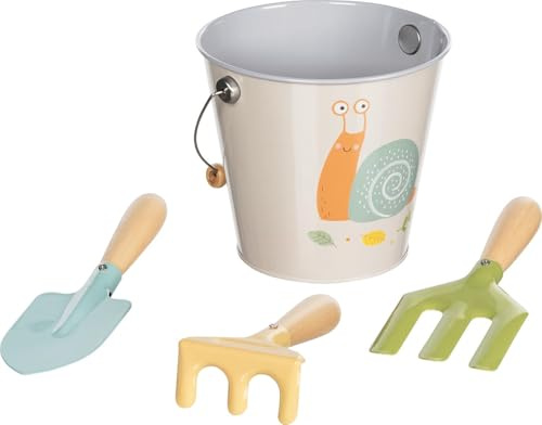 goki 63870 - Set di 4 attrezzi da giardino per bambini, a partire dai 3 anni, multicolore
