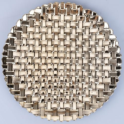 Villa d'Este Home Tivoli Juego de 6 bajoplatos Ø 33 cm, trenzados, Gold