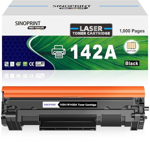 SINOPRINT 142A mit Chip Toner Kompatibel mit HP 142A W1420A 142X W1420X für HP LaserJet MFP M140w Toner M110w M110 MFP M140 MFP M139w M139(1 Schwarz)