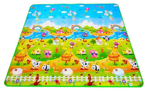 Nisone Tappetino per Gattonare 200x180cm - Tappeto da Gioco per Bambini, Tappeto Grande Gioco, Tappetino Gioco in Schiuma EVA Pieghevole, Tappeto da Gioco Educativo