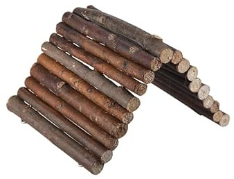 Scaletta in legno per criceti, recinto, ponte, gabbia, nascondiglio, pappagallo, porcellini d'India, lucertola, galesaur, piccoli animali domestici, giocattolo da masticare