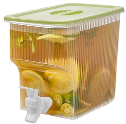 Uoqpty Fontaine à Boisson,Récipient Distributeur de Boissons pour Réceptions - Récipient Transparent Léger Grand Format 3,9L pour Cocktails Maison, Extérieur, Glace et Citronnade