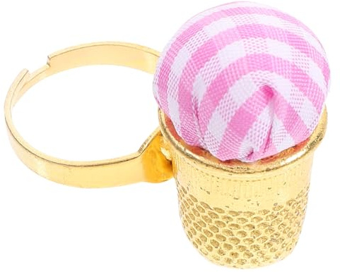 PLAFOPE Cuscino per Spilli con Anello Regolabile Metallo Porta Aghi Compatto e Riutilizzabile per Cucito e Ricamo Design Dito e Resistente Accessorio Te per Donne
