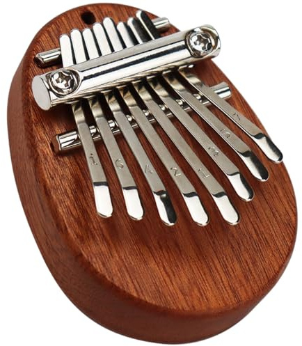 Toyvian Piano de Pulgar Kalimba Mini de 8 Teclas en Madera de Sabili con Cuerda para Colgar, Instrumento Musical Portátil para Principiantes y Obsequio, Piano de Dedo Compacto y Ligero