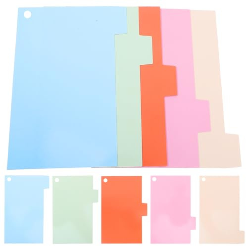 Holibanna 15 Hojas Separadores de Papel para Cuadernos Divisoras de Índice Marcadores de Página Coloridos para Organizador y Libretas con Pestañas para Clasificación Rápida