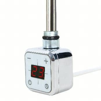 VALDERN Digital Thermostatic Electric Chrome Towel Rail Heating Element with LCD Display 400W - 600W - 800W - 1000W (600W)