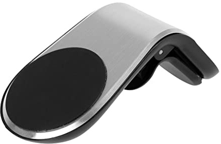 TURBOCAR - Bilhållare för smartphone - magnetisk - klämfäste på ventilationsgaller - levereras med en rund självhäftande metallplatta - magnetisk smartphone-hållare ventilationsklämma