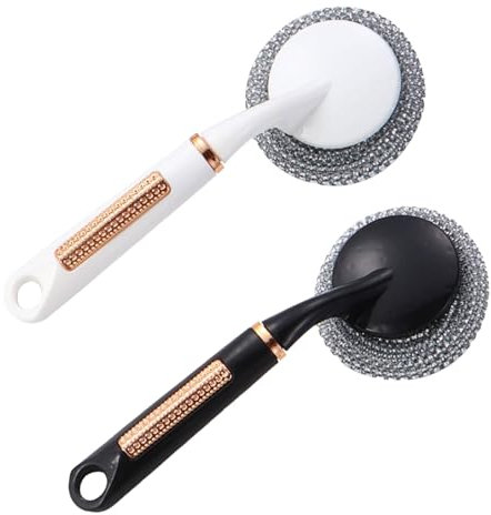 Atuoxing 12pcs Cepillo Fregar Platos, Cepillo Cocina Mango Largo, Cepillo Limpieza Fregadero, Aplicable a Cepillo Fregar Sartenes, Ollas, Limpieza de Fregaderos de Cocina