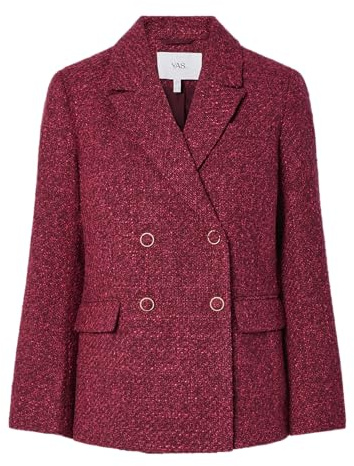 Y.A.S Yaspetra Ls Boucle Blazer S. Noos, Tibetansk röd, 36