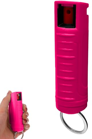 FURY Hardshell Pepper Spray - 12Ft Range, Max Strength, UV Dye Identifier, Anti-Leak & Anti-Misfire, Slidetop Trigger, Belt Clip & Key Ring, Multiple Color Options, Self-Defense Spray