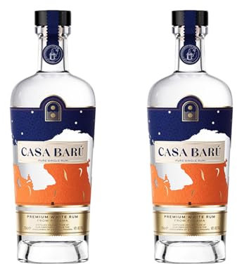 Casa Barú Blanco Rum 2 x 70cl | Premium White Pure Pot Still Rum from Panama 40% ABV | Made with Artisanal Sugarcane Syrup | Distilled with Pure Spring Water