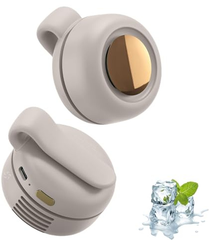 Ventilatore elettrico portatile silenzioso mini senza pale, ventilatore portatile silenzioso mini senza pale con clip, adatto per esterni, viaggi e ufficio, accessori da viaggio (bianco)