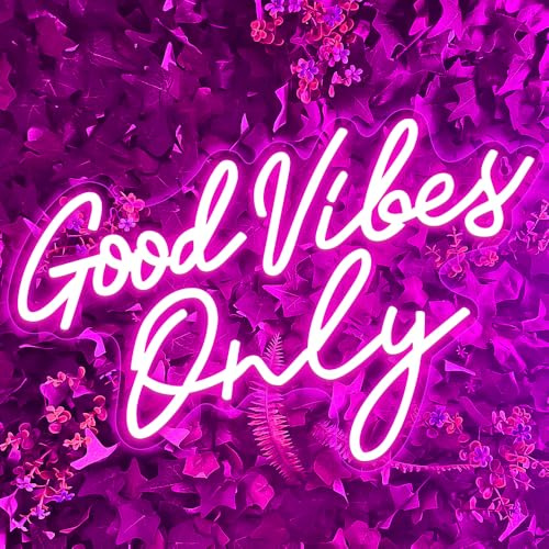 Good Vibes Only Neon Signe, Good Vibes Neon Signe Per La Décoration Murale, Belle Rose Neons Logo Per La Décoration De Chambre De Fille, FêTe, Anniversario, Matrimonio, Salone Centro Commerciale