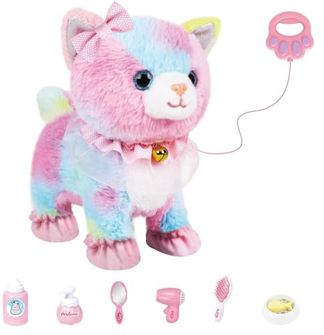 Juguetes para Gatos para niños Furreal Pets interactivos activados por Voz y Tacto con Correa de Control Remoto Gato Robot parlante para niños y niñas