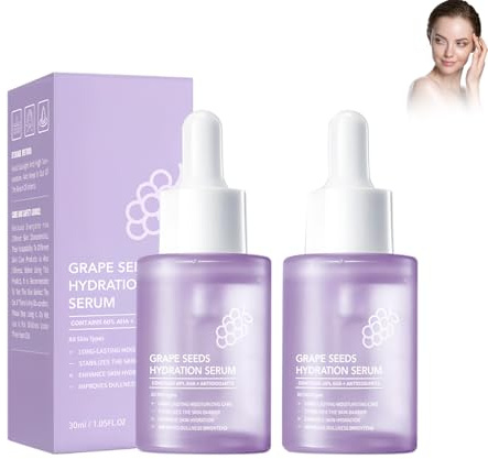 Sérum Hydratant Visage Aux Pépins De Raisin, Sérum Raffermissant Et Rajeunissant Pour La Peau, Cible L'hyperpigmentation, Le Teint Uniforme, Serum Hydratant Visage, Lisse Les Ridules, 30mlx2