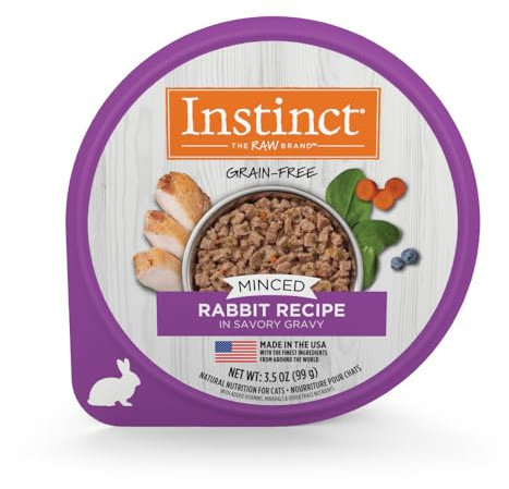 Instinct Original Minced Natural Wet Cat Food, Grain Free Recipe - Real Rabbit, 3.5 oz. Cups (Pack of 12)